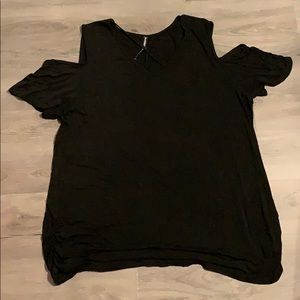 Black Cold Shoulder Tee